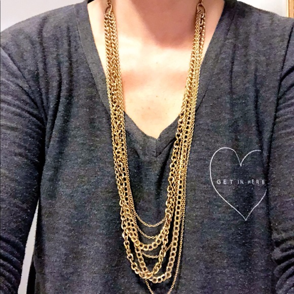 Banana Republic Jewelry - Banana Republic Gold Layered Chain Necklace